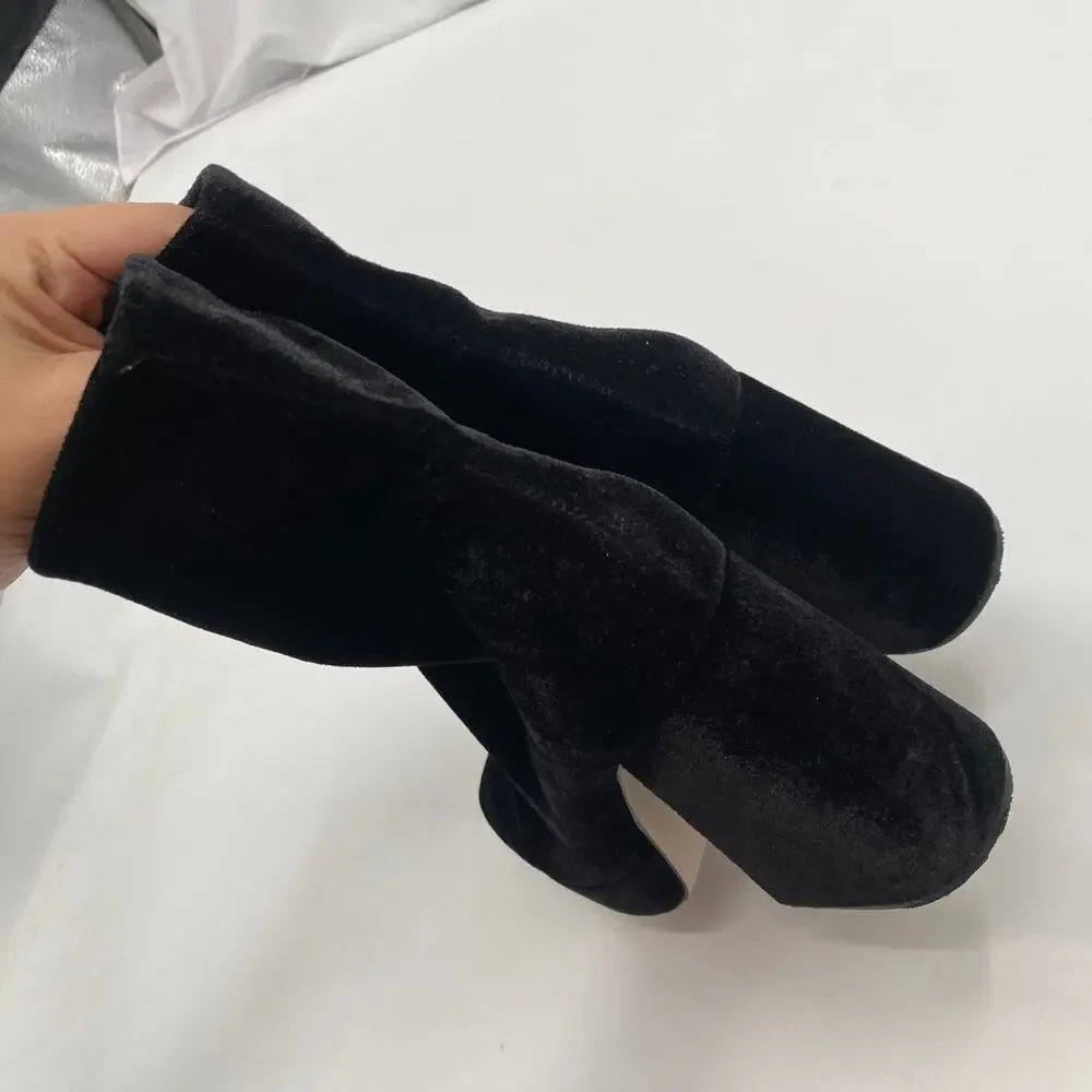 Schutz platform black velvet booties